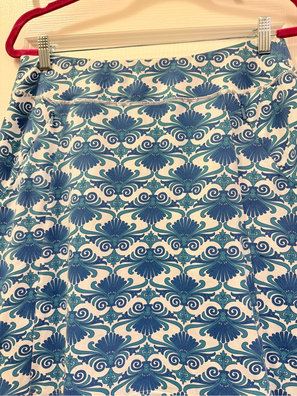 Title Nine Blue and Teal Patterned Skirt - Picture 2 of 6